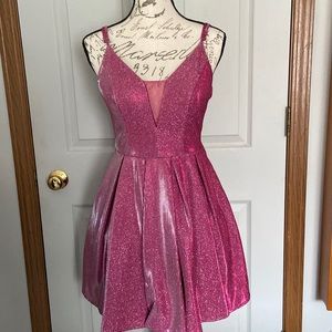 B. Darlin Sparkly Pink Homecoming Dress